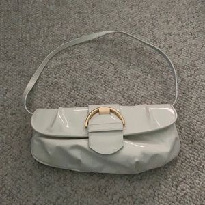 Stuart Weitzman white patent leather bag
